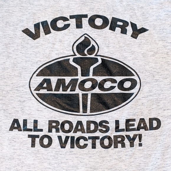 VINTAGE 1980s AMOCO Victory, All Roads Lead to Victory T-shirt Large - Picture 2 of 2